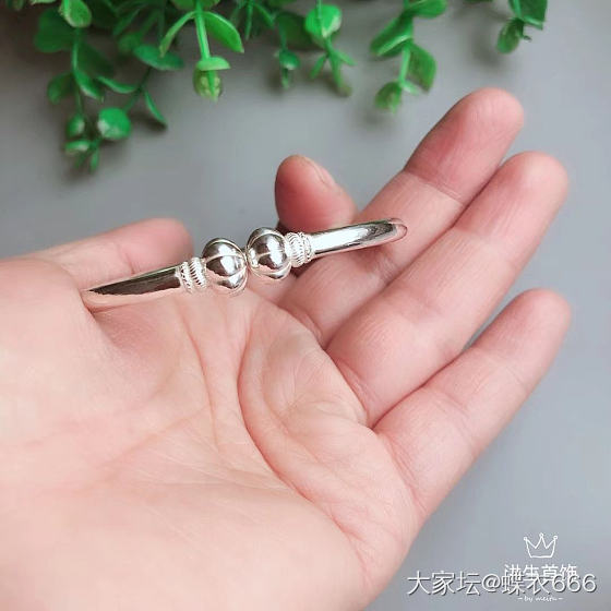 洪生家的南瓜镯一对_银