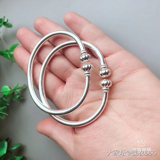 洪生家的南瓜镯一对_银