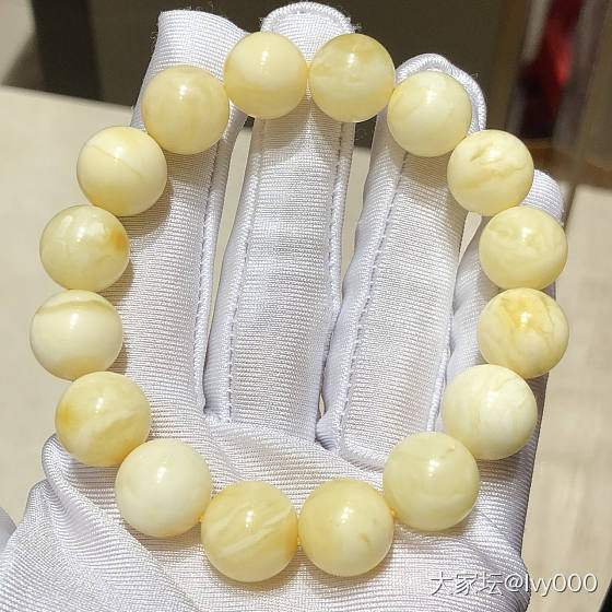 18.8克！12+白蜜手串！蜡质厚实、又白！小精品！克价就两位数[得意]媲美克价..._琥珀蜜蜡