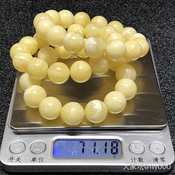 71.18克！14+白花手串！几公斤成品里面优质精选的头货[色]白度一级棒、花纹..._琥珀蜜蜡