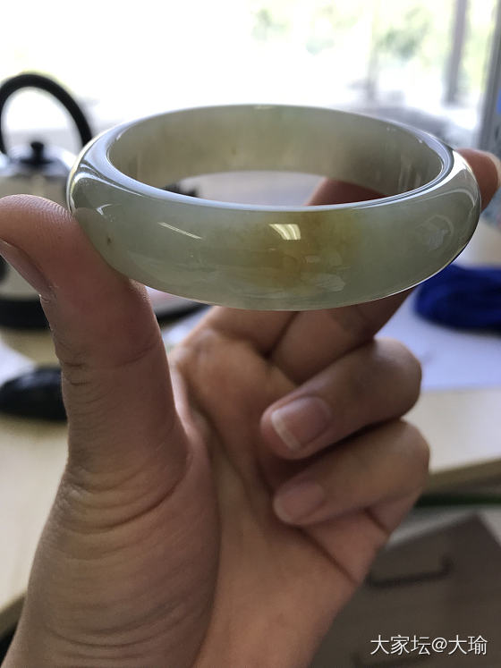 我又搞了件奇怪的玩意儿🦖🦖🦖绿豆汤的既视感🌪🌪🌪123室内无灯光，456室外强阳..._手镯翡翠