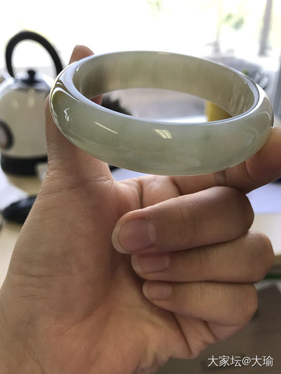 我又搞了件奇怪的玩意儿🦖🦖🦖绿豆汤的既视感🌪🌪🌪123室内无灯光，456室外强阳..._手镯翡翠