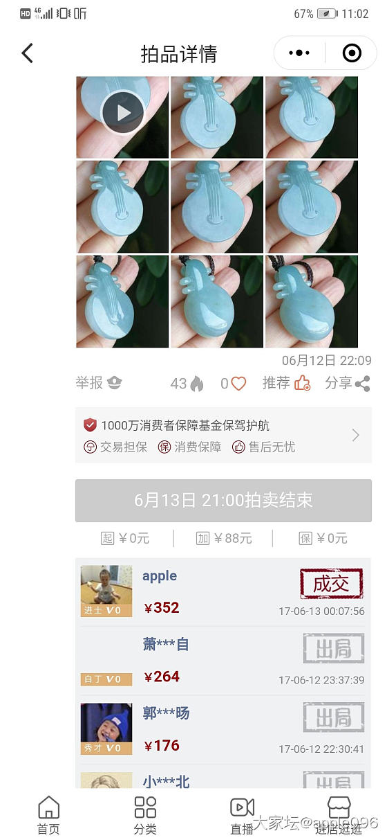 出琵琶吊坠一枚_翡翠