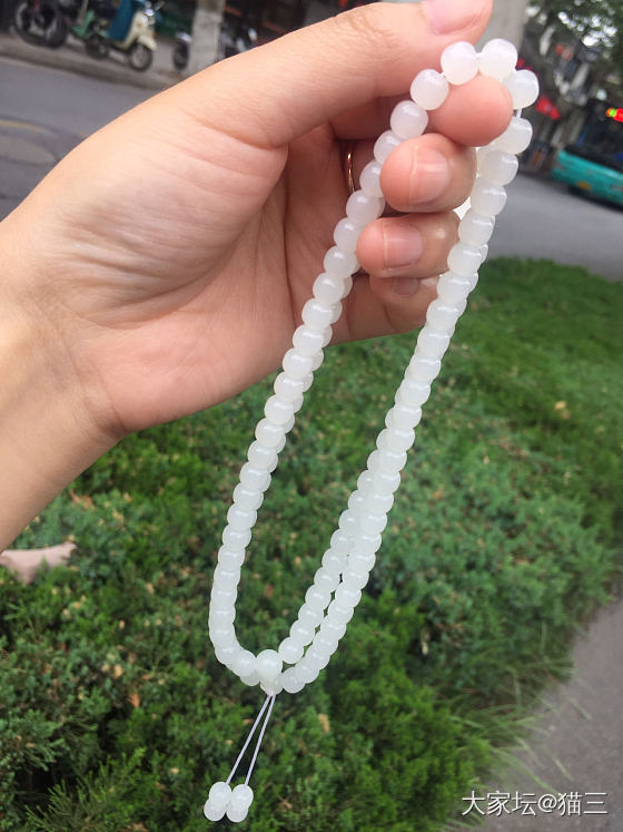 白玉念珠📿️老型108串_珠串和田玉