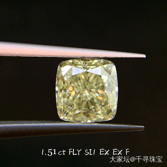 黄钻1.5ct 枕形 淡彩黄 清货2W➕_钻石千寻珠宝