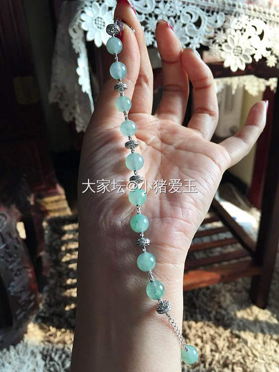 阳绿圆珠手链_手镯翡翠
