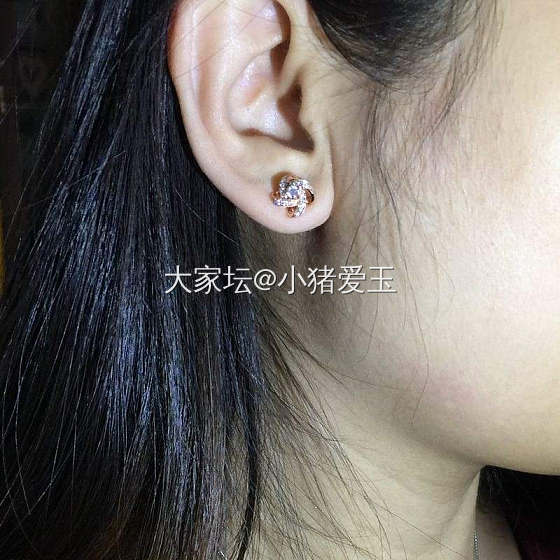 18k黄金唯美风车钻石耳钉_耳饰钻石
