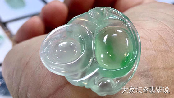 冰飘绿佛公，完美水足！欣赏_挂件翡翠