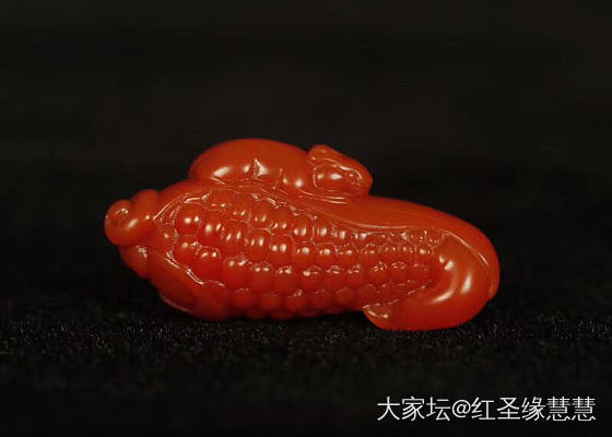 苏工柿子红🌽【 多子多福 】_曹连城，30.2*14*11.5，5.1克。纯色瓦..._南红