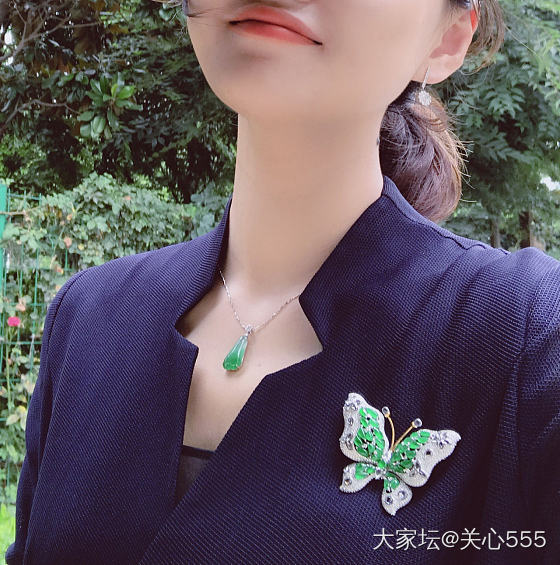 豪气满满的蝴蝶胸针_胸饰翡翠