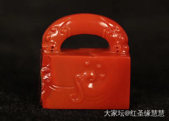 苏工柿子红【 龙凤印章 】_石缘，_南红
