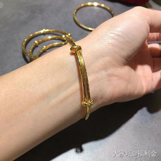 实心光面推拉镯现货_手镯金福利社
