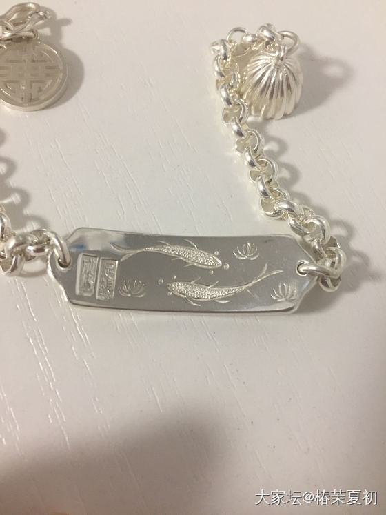 海棠手牌铃兰吊坠机工手镯_银