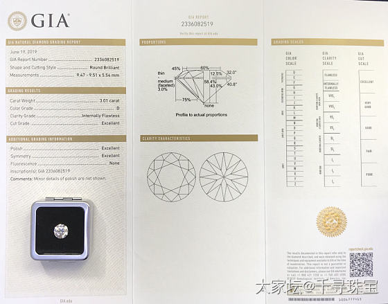 圆钻 3.01 D IF 3EX N GIA现货_钻石千寻珠宝