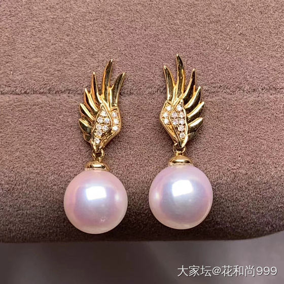 18k金 极粉光akoya8-8.5mm  无暇  耳坠 之前做的成品了_珍珠
