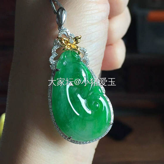 阳绿如意挂件_挂件翡翠