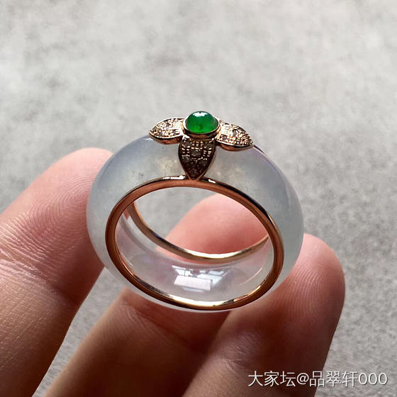 2019-9-1 高冰‎纯净‎起胶‎厚庄玉‌指环‌_翡翠