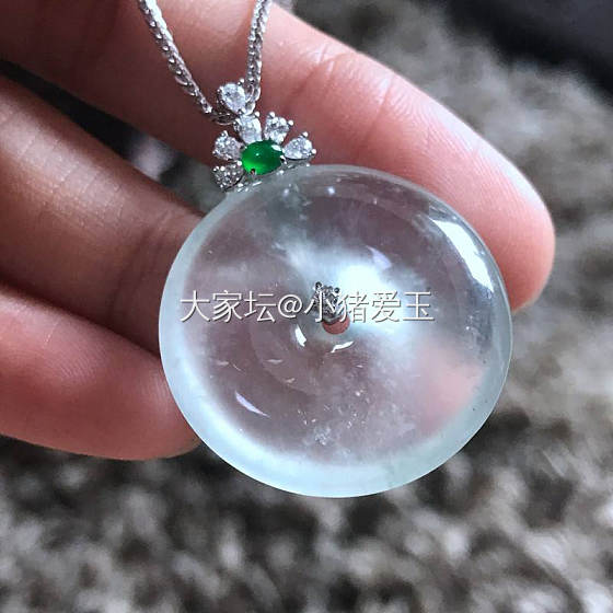 玻璃种平安扣_挂件翡翠