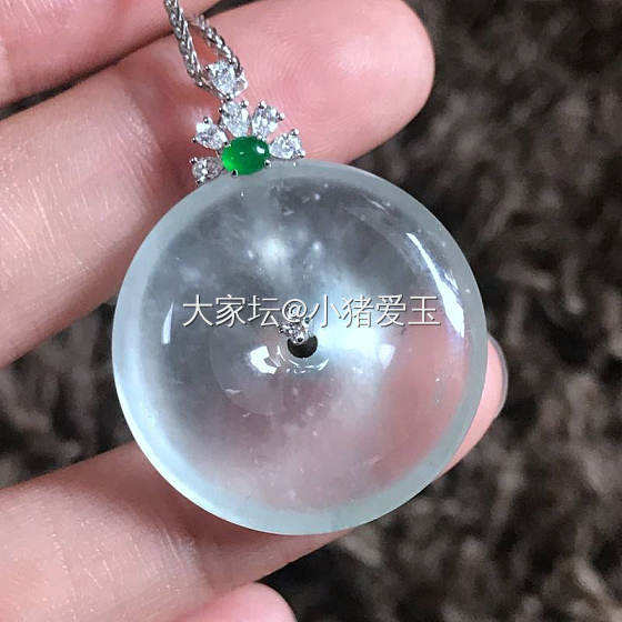 玻璃种平安扣_挂件翡翠
