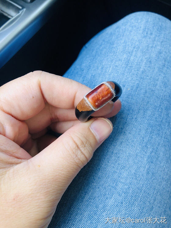 又一个丑戒指......._戒指琥珀蜜蜡木工