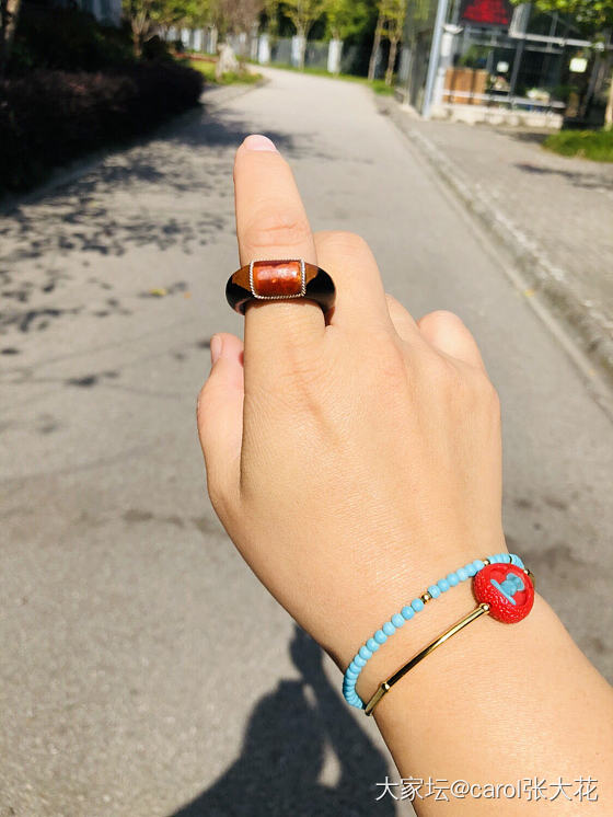 又一个丑戒指......._戒指琥珀蜜蜡木工