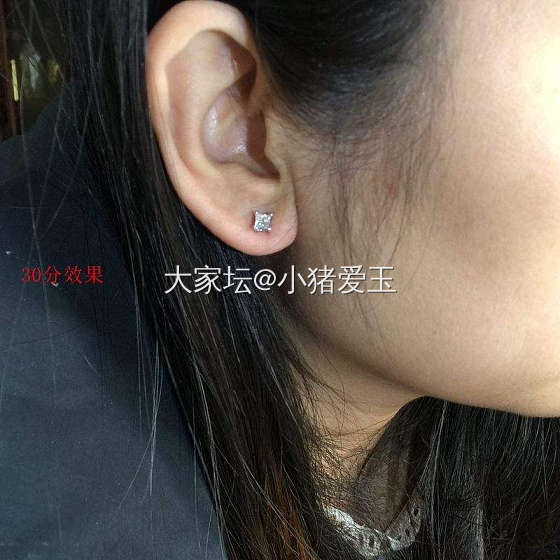 18K公主方钻石耳钉_耳饰钻石