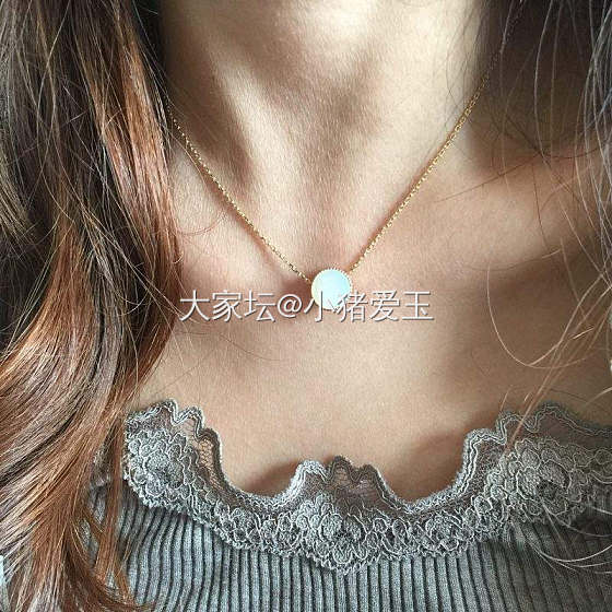18k黄金白贝母钻石项链_颈饰钻石