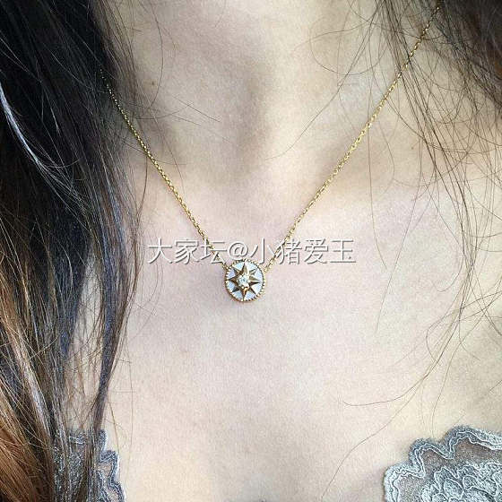 18k黄金白贝母钻石项链_颈饰钻石