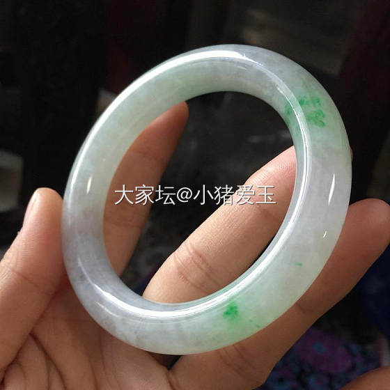 阳绿胖圆条手镯_手镯翡翠