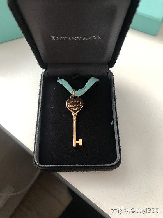 18k玫瑰金 tiffany 钥匙_吊坠K金