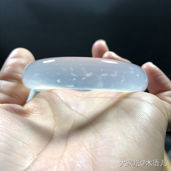 巴西绿冰飘玉髓雪花手镯_玉髓玛瑙