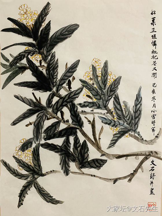 红叶正堪怜，枇杷花又开。
四时轮转，天地之色亦玄黄苍朱，如是而已。拜谒扬州史忠正...