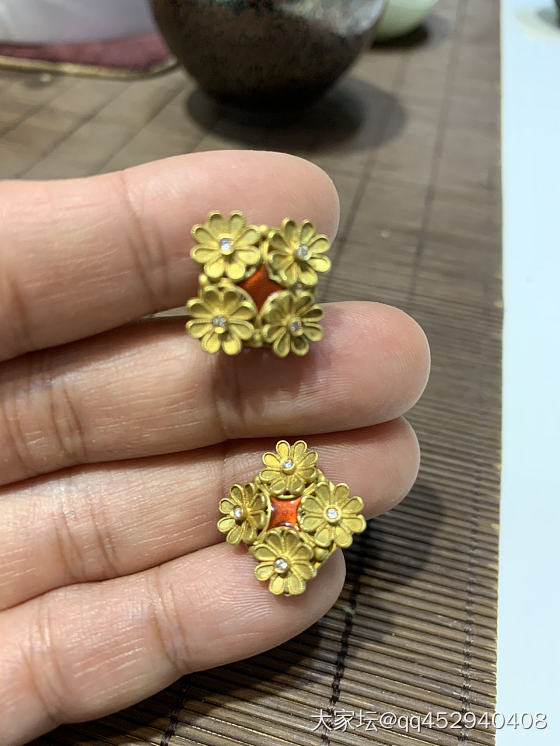 小雏菊耳坠_耳坠金