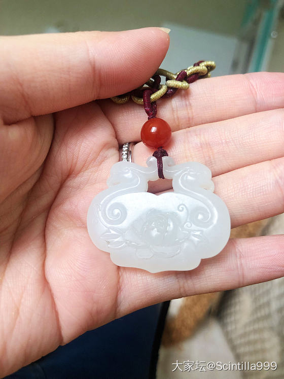 双凤头如意锁花开富贵羊脂玉_和田玉