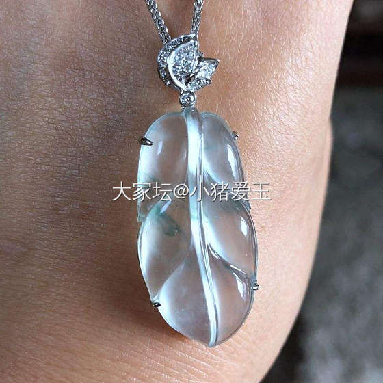 玻璃种叶子_挂件翡翠