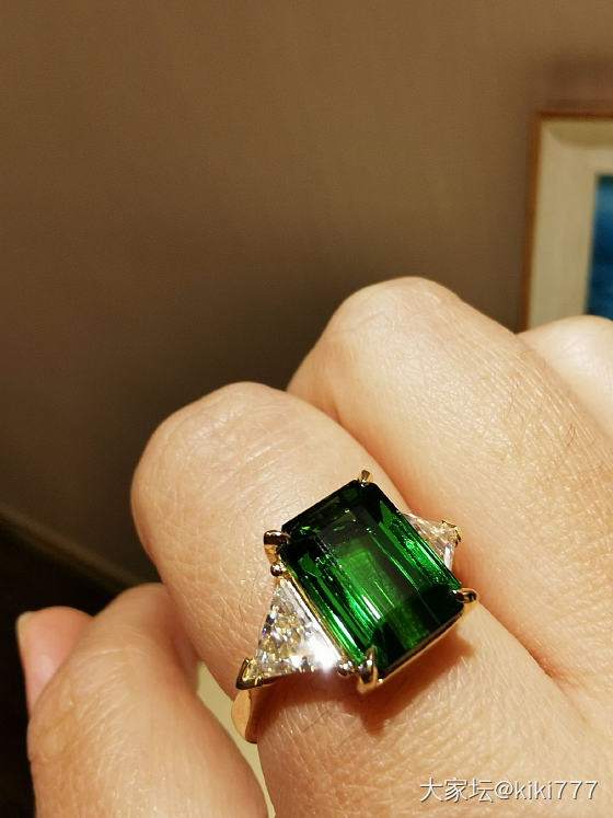 好看到尖叫的碧玺加莫桑_戒指碧玺