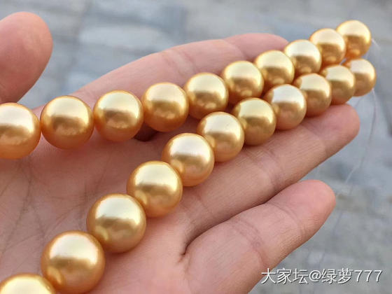 有人告诉我，这串金珠是染色的？真的吗？_珍珠