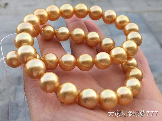 有人告诉我，这串金珠是染色的？真的吗？_珍珠