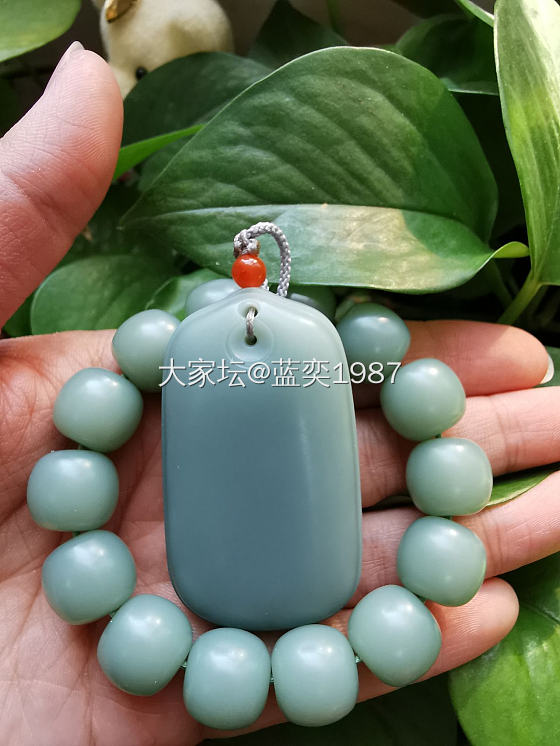 粉青瓷蓝大牌子_牌子和田玉