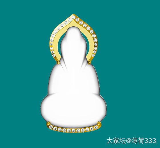 师傅刚发的观音镶嵌效果图，大家觉得怎么样_镶嵌翡翠