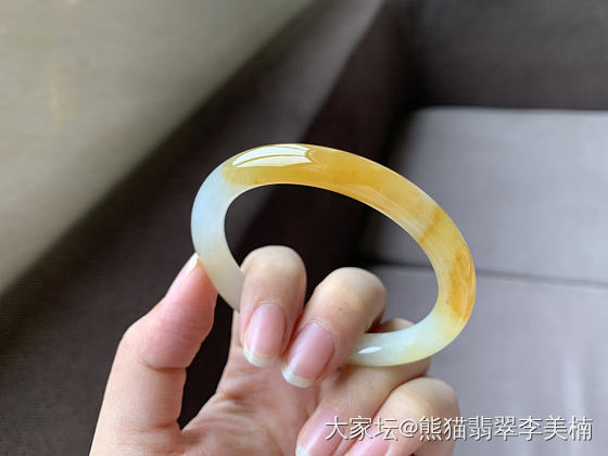 金黄手镯分享～_翡翠