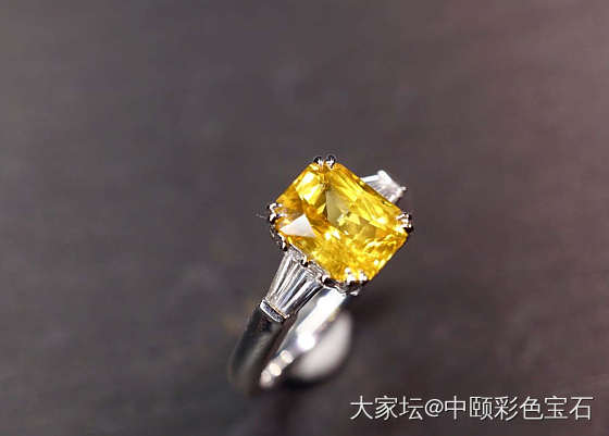 ##中颐天然黄色蓝宝石戒指##  3.64ct_戒指蓝宝石名贵宝石