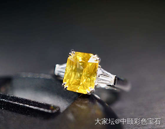 ##中颐天然黄色蓝宝石戒指##  3.64ct_戒指蓝宝石名贵宝石