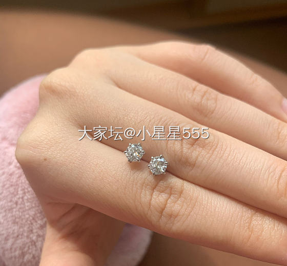 晒个38节礼物吧^ ^_耳钉钻石