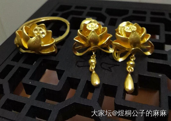最爱之青莲！_耳坠戒指金