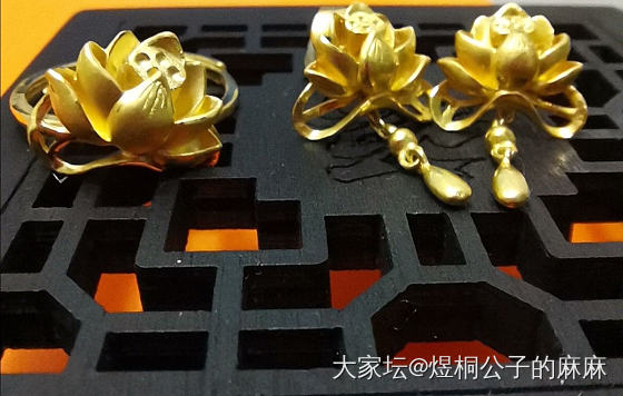最爱之青莲！_耳坠戒指金