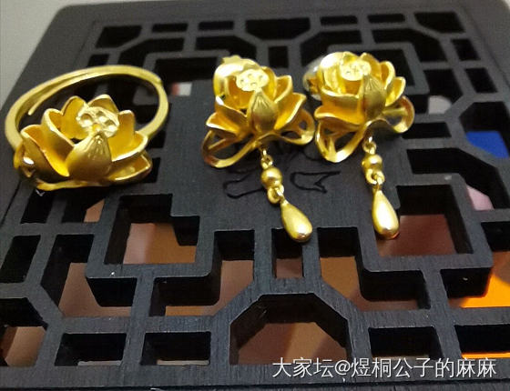 最爱之青莲！_耳坠戒指金