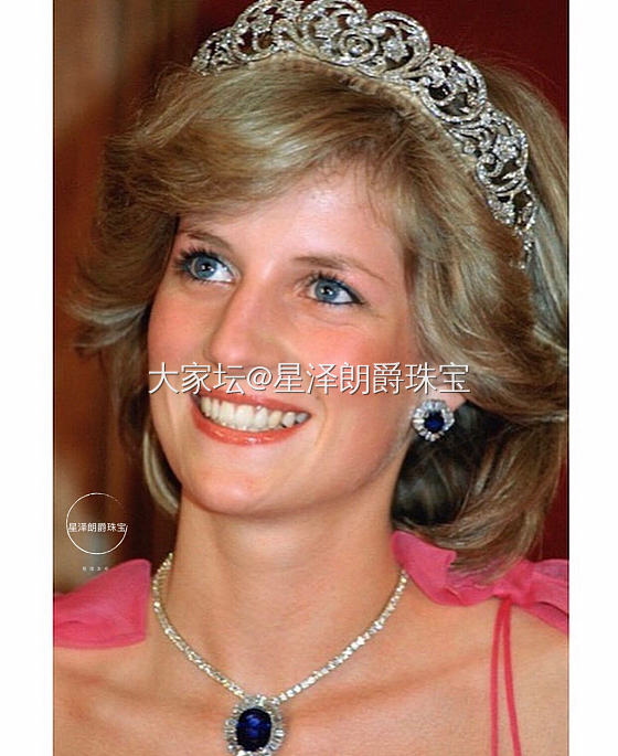 #欧洲王室珠宝#1981年戴安娜王妃大婚，迪拜王储送给戴安娜王妃这套大克拉蓝宝石...