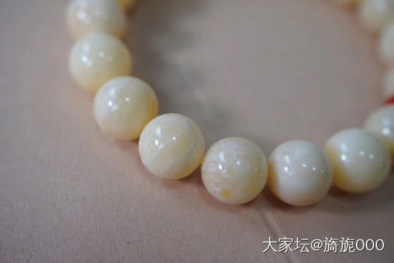 俄料奶白搭配串10.5mm 13.7_琥珀蜜蜡