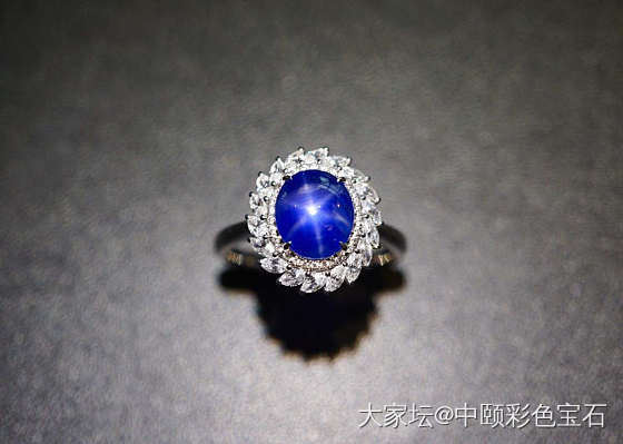 ##中颐天然未加热星光蓝宝石戒指##  10.09ct  GRS证书_戒指蓝宝石名贵宝石